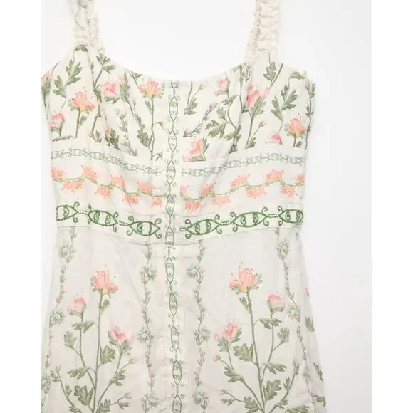 Agua by Agua Bendita Nispero Floral Linen Dress Size XL - Picture 6 of 9